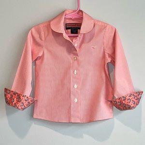 Vineyard Vines by Shep & Ian pink gingham button down w/ frog cuffs & collar